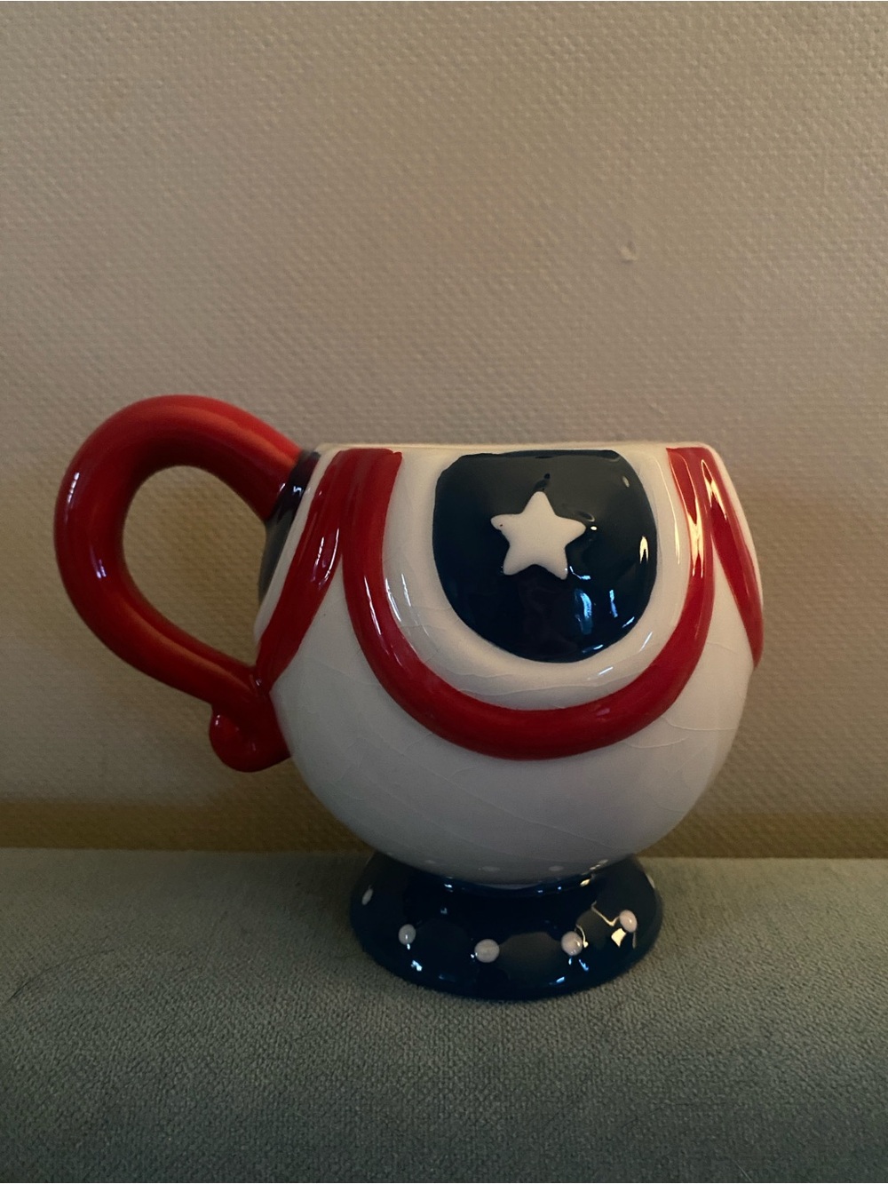Johanna Parker Carnival Cottage Patriotic Mug Stars Stripes Red White Blue